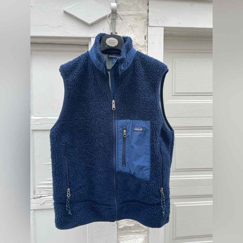 Patagonia Vintage Blue Retro X Vest Deep Pile 90s Size Medium, Rare